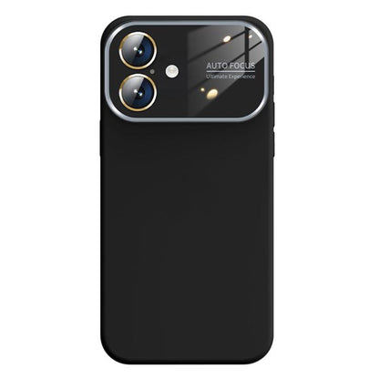 For iPhone 16 Kalebol Large Windows Frosted Liquid Silicone Phone Case(Black) - iPhone 16 Cases by Kalebol | Online Shopping UK | buy2fix