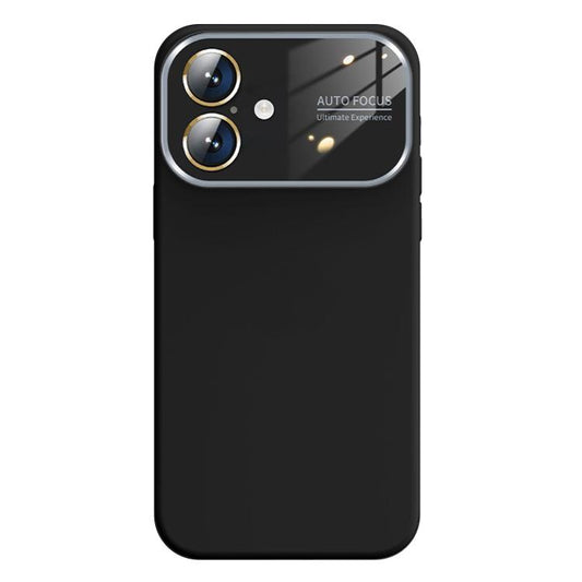 For iPhone 16 Kalebol Large Windows Frosted Liquid Silicone Phone Case(Black) - iPhone 16 Cases by Kalebol | Online Shopping UK | buy2fix