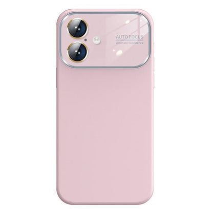 For iPhone 16 Kalebol Large Windows Frosted Liquid Silicone Phone Case(Grayish Pink) - iPhone 16 Cases by Kalebol | Online Shopping UK | buy2fix