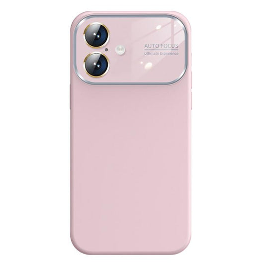 For iPhone 16 Kalebol Large Windows Frosted Liquid Silicone Phone Case(Grayish Pink) - iPhone 16 Cases by Kalebol | Online Shopping UK | buy2fix