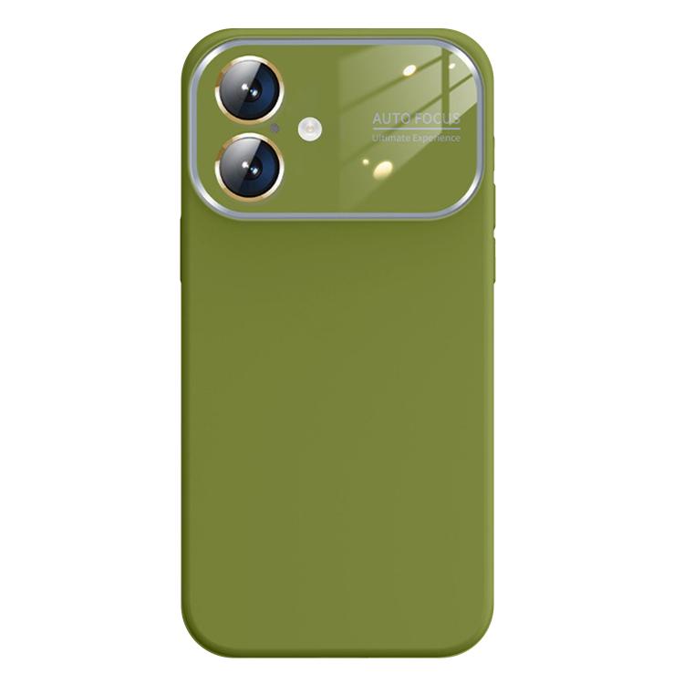For iPhone 16 Kalebol Large Windows Frosted Liquid Silicone Phone Case(Willow Green) - iPhone 16 Cases by Kalebol | Online Shopping UK | buy2fix