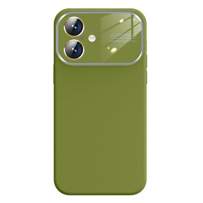 For iPhone 16 Kalebol Large Windows Frosted Liquid Silicone Phone Case(Willow Green) - iPhone 16 Cases by Kalebol | Online Shopping UK | buy2fix