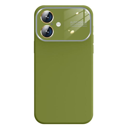 For iPhone 16 Kalebol Large Windows Frosted Liquid Silicone Phone Case(Willow Green) - iPhone 16 Cases by Kalebol | Online Shopping UK | buy2fix