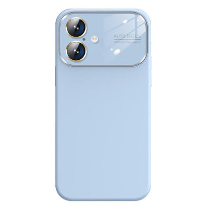 For iPhone 16 Kalebol Large Windows Frosted Liquid Silicone Phone Case(Far Peak Blue) - iPhone 16 Cases by Kalebol | Online Shopping UK | buy2fix