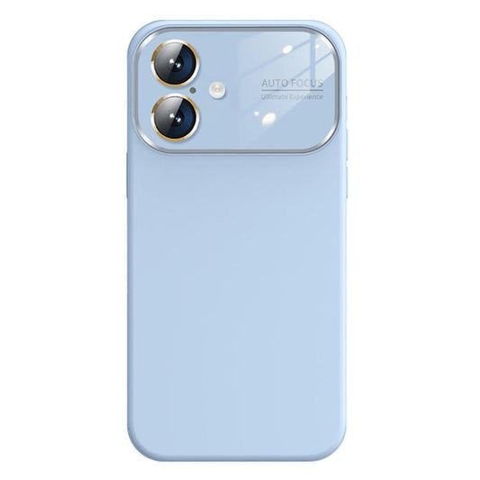 For iPhone 16 Kalebol Large Windows Frosted Liquid Silicone Phone Case(Far Peak Blue) - iPhone 16 Cases by Kalebol | Online Shopping UK | buy2fix