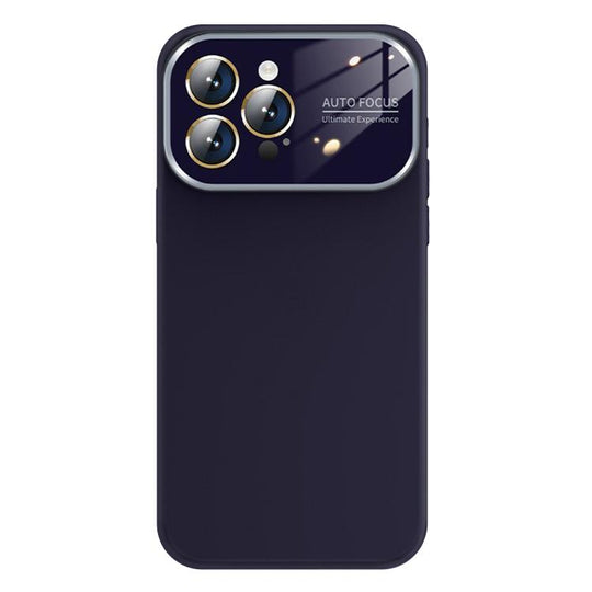 For iPhone 13 Pro Max Kalebol Large Windows Frosted Liquid Silicone Phone Case(Dark Purple)