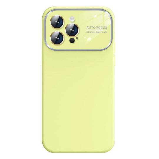For iPhone 13 Pro Kalebol Large Windows Frosted Liquid Silicone Phone Case(Cream)