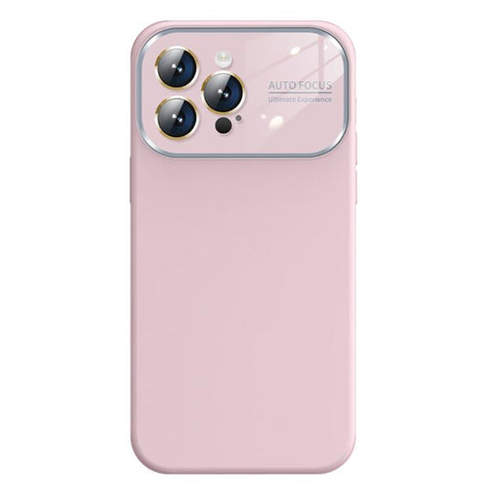 For iPhone 12 Pro Max Kalebol Large Windows Frosted Liquid Silicone Phone Case(Grayish Pink)