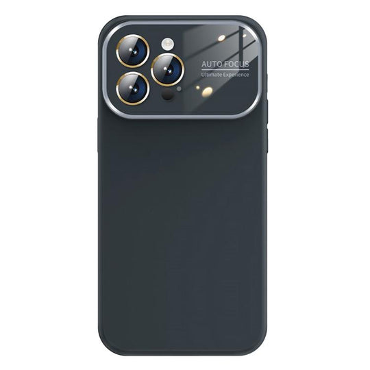 For iPhone 14 Pro Max Kalebol Large Windows Frosted Liquid Silicone Phone Case(Graphite Gray)