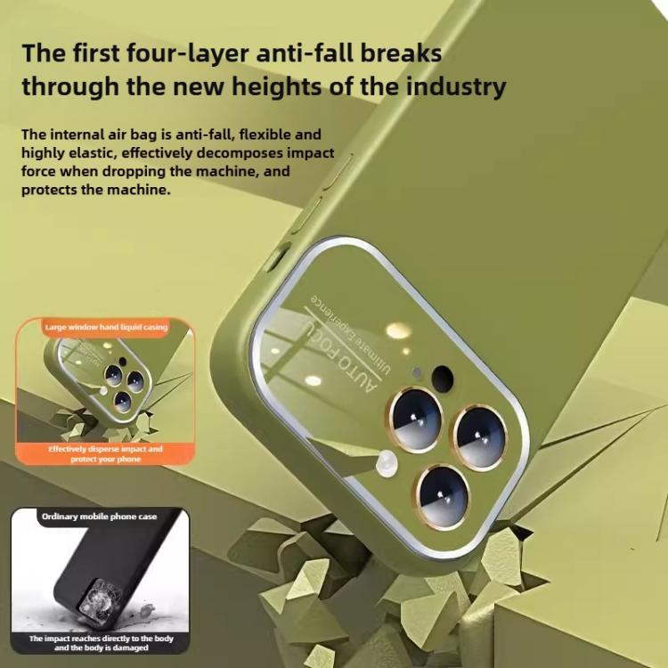 For iPhone 16 Kalebol Large Windows Frosted Liquid Silicone Phone Case(Dark Purple) - iPhone 16 Cases by Kalebol | Online Shopping UK | buy2fix