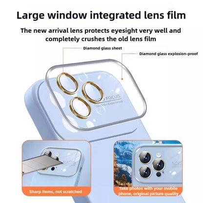 For iPhone 16 Pro Max Kalebol Large Windows Frosted Liquid Silicone Phone Case(Dark Purple) - iPhone 16 Pro Max Cases by Kalebol | Online Shopping UK | buy2fix