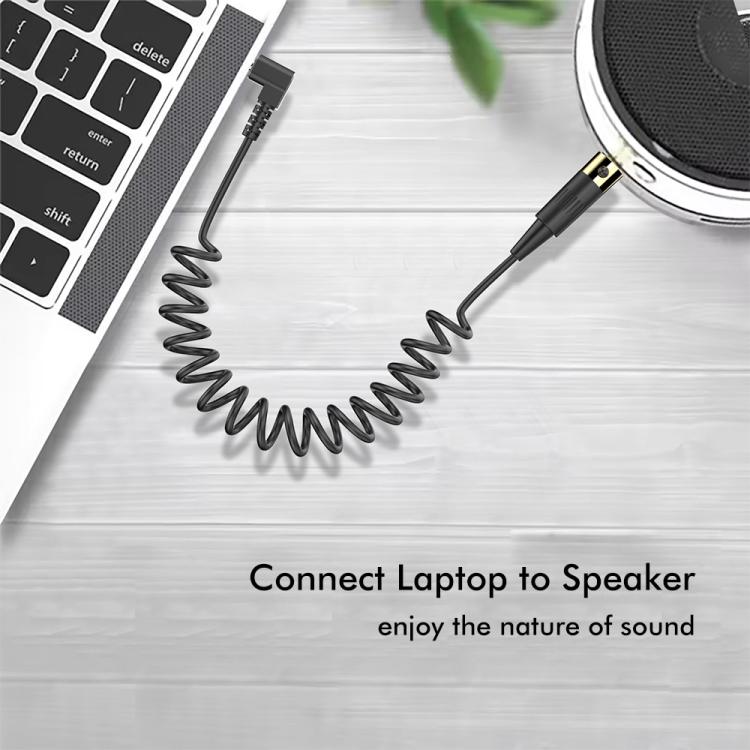 JUNSUNMAY 3.5mm Stereo Male to 4 Pin XLR Female Mixer Spring Extension Adapter Cable, Length: 0.5m - Microphone Audio Cable & Connector by JUNSUNMAY | Online Shopping UK | buy2fix