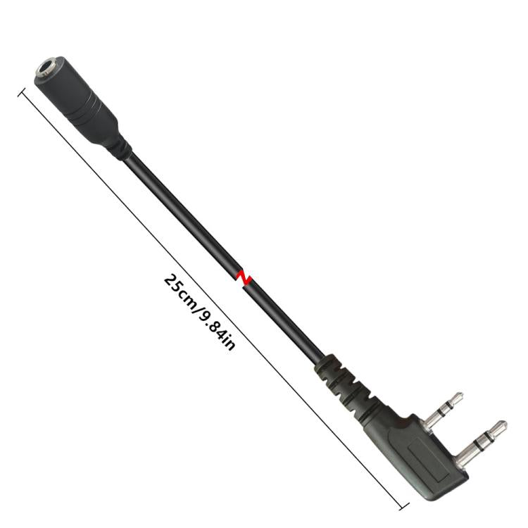 JUNSUNMAY Walkie Talkies Headset Radio Earpiece Adapter Cable, Length: 25cm, Interface:2 Pin to Female 3.5mm - Other Accessories by JUNSUNMAY | Online Shopping UK | buy2fix