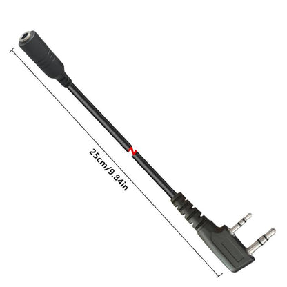 JUNSUNMAY Walkie Talkies Headset Radio Earpiece Adapter Cable, Length: 25cm, Interface:2 Pin to Female 3.5mm - Other Accessories by JUNSUNMAY | Online Shopping UK | buy2fix