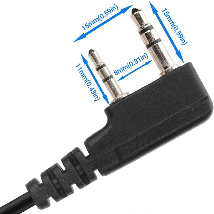 JUNSUNMAY Walkie Talkies Headset Radio Earpiece Adapter Cable, Length: 25cm, Interface:2 Pin to Female 3.5mm - Other Accessories by JUNSUNMAY | Online Shopping UK | buy2fix
