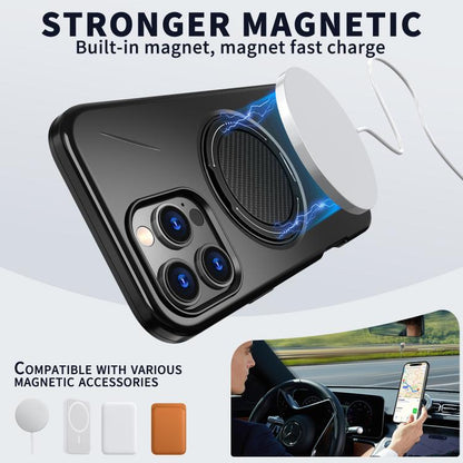 For iPhone 16 Pro Max Kalebol Magnetic MagSafe Rotation Holder PC Phone Case(Black) - iPhone 16 Pro Max Cases by Kalebol | Online Shopping UK | buy2fix