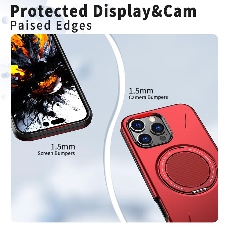 For iPhone 16 Pro Max Kalebol Magnetic MagSafe Rotation Holder PC Phone Case(Red) - iPhone 16 Pro Max Cases by Kalebol | Online Shopping UK | buy2fix