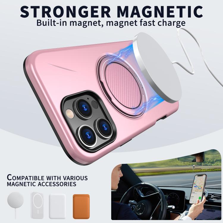 For iPhone 16 Pro Max Kalebol Magnetic MagSafe Rotation Holder PC Phone Case(Pink) - iPhone 16 Pro Max Cases by Kalebol | Online Shopping UK | buy2fix