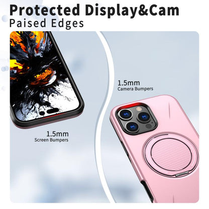 For iPhone 16 Pro Max Kalebol Magnetic MagSafe Rotation Holder PC Phone Case(Pink) - iPhone 16 Pro Max Cases by Kalebol | Online Shopping UK | buy2fix