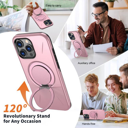 For iPhone 16 Pro Max Kalebol Magnetic MagSafe Rotation Holder PC Phone Case(Pink) - iPhone 16 Pro Max Cases by Kalebol | Online Shopping UK | buy2fix