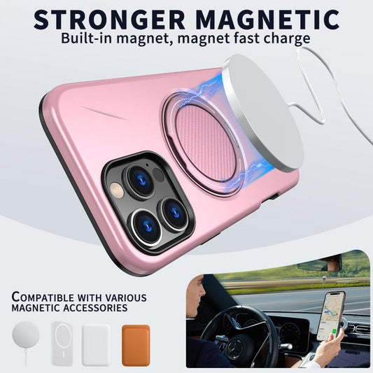For iPhone 16 Pro Kalebol Magnetic MagSafe Rotation Holder PC Phone Case(Pink) - iPhone 16 Pro Cases by Kalebol | Online Shopping UK | buy2fix
