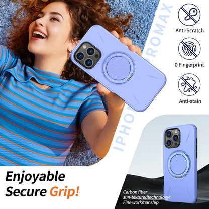 For iPhone 16 Pro Kalebol Magnetic MagSafe Rotation Holder PC Phone Case(Lilac) - iPhone 16 Pro Cases by Kalebol | Online Shopping UK | buy2fix