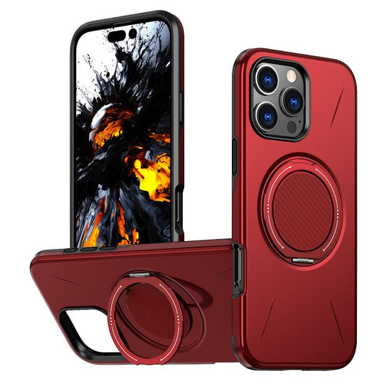 For iPhone 15 Pro Kalebol Magnetic MagSafe Rotation Holder PC Phone Case(Red)