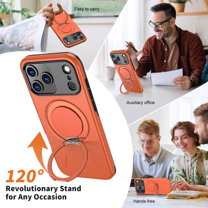 For iPhone 17 Pro Max Kalebol Magnetic MagSafe Rotation Holder PC Phone Case(Orange) - iPhone 17 Pro Max Cases by Kalebol | Online Shopping UK | buy2fix