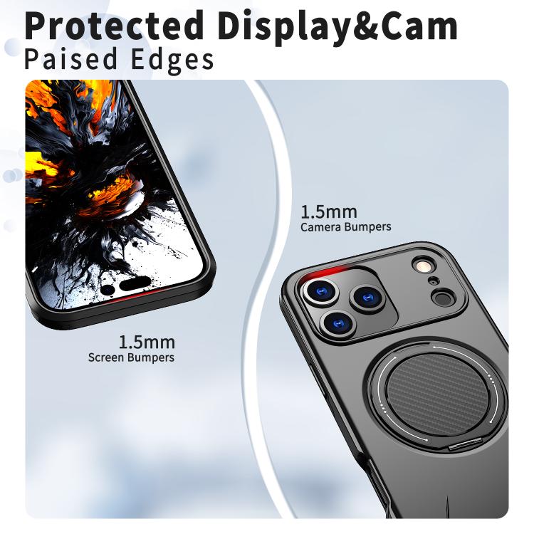 For iPhone 17 Pro Kalebol Magnetic MagSafe Rotation Holder PC Phone Case(Black) - iPhone 17 Pro Cases by Kalebol | Online Shopping UK | buy2fix