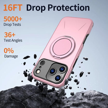 For iPhone 17 Pro Kalebol Magnetic MagSafe Rotation Holder PC Phone Case(Pink) - iPhone 17 Pro Cases by Kalebol | Online Shopping UK | buy2fix