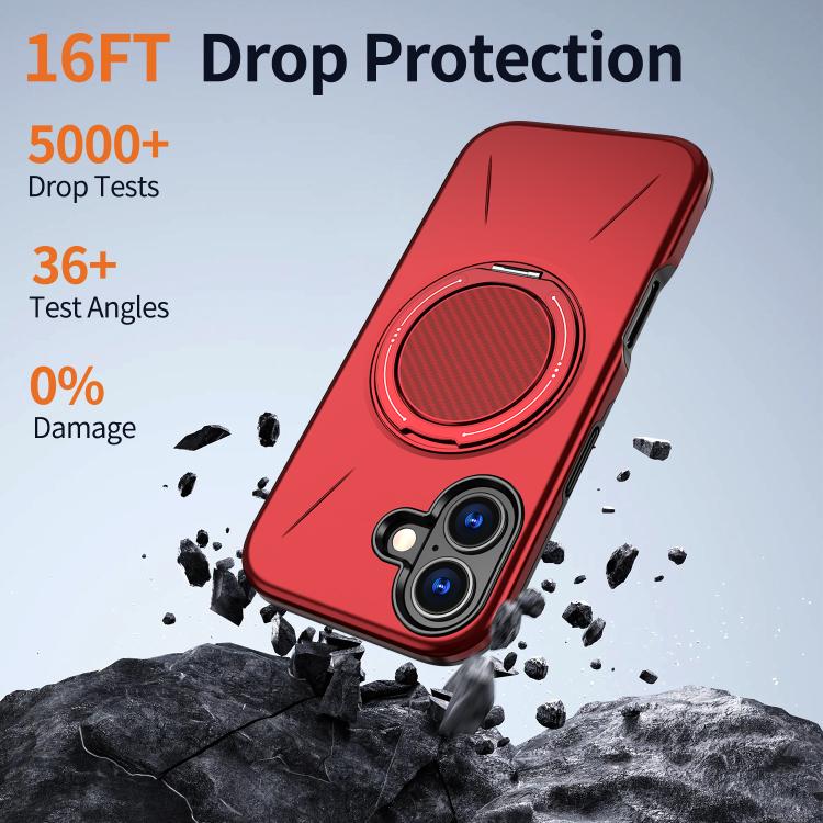 For iPhone 17 Kalebol Magnetic MagSafe Rotation Holder PC Phone Case(Red) - iPhone 17 Cases by Kalebol | Online Shopping UK | buy2fix