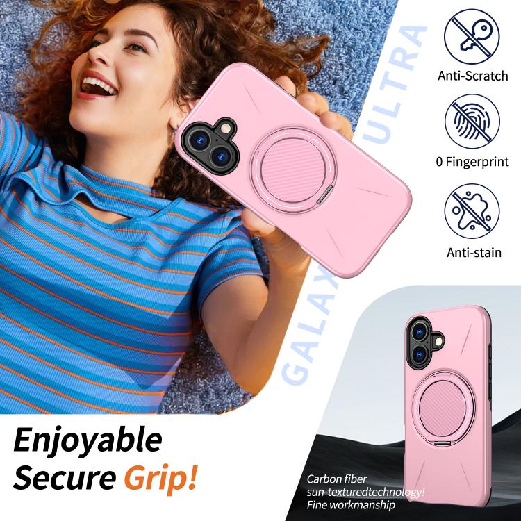 For iPhone 17 Kalebol Magnetic MagSafe Rotation Holder PC Phone Case(Pink) - iPhone 17 Cases by Kalebol | Online Shopping UK | buy2fix