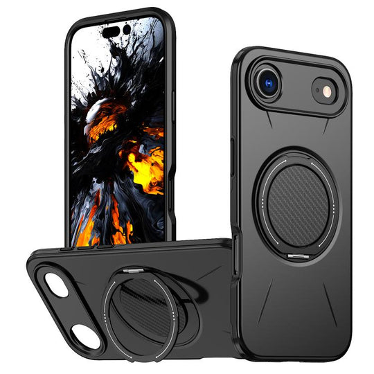 For iPhone Air Kalebol Magnetic MagSafe Rotation Holder PC Phone Case(Black)