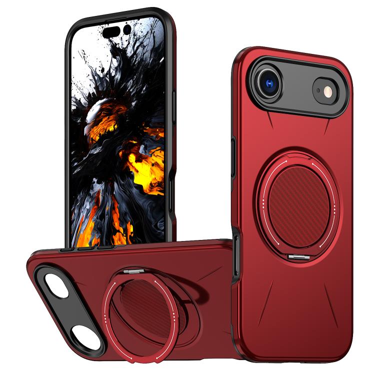 For iPhone Air Kalebol Magnetic MagSafe Rotation Holder PC Phone Case(Red) - iPhone Air Cases by Kalebol | Online Shopping UK | buy2fix