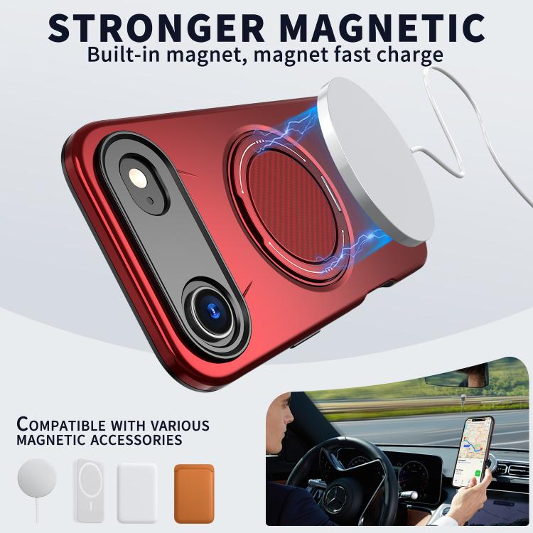 For iPhone Air Kalebol Magnetic MagSafe Rotation Holder PC Phone Case(Red) - iPhone Air Cases by Kalebol | Online Shopping UK | buy2fix