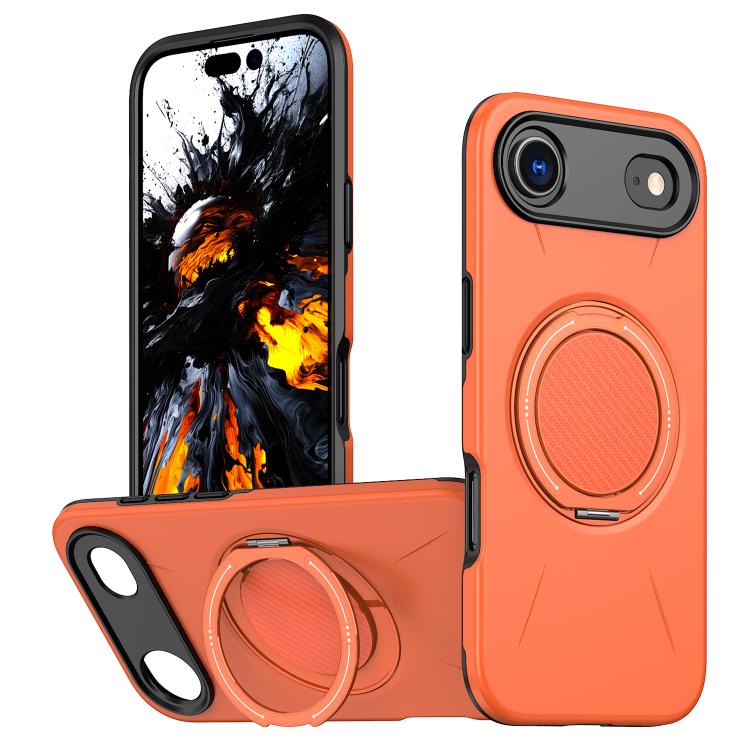 For iPhone 17 Air Kalebol Magnetic MagSafe Rotation Holder PC Phone Case(Orange) - iPhone 17 Air Cases by Kalebol | Online Shopping UK | buy2fix