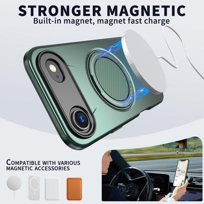 For iPhone 17 Air Kalebol Magnetic MagSafe Rotation Holder PC Phone Case(Grey Green) - iPhone 17 Air Cases by Kalebol | Online Shopping UK | buy2fix