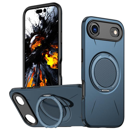 For iPhone Air Kalebol Magnetic MagSafe Rotation Holder PC Phone Case(Blue)