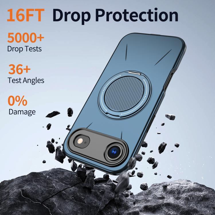 For iPhone 17 Air Kalebol Magnetic MagSafe Rotation Holder PC Phone Case(Blue) - iPhone 17 Air Cases by Kalebol | Online Shopping UK | buy2fix