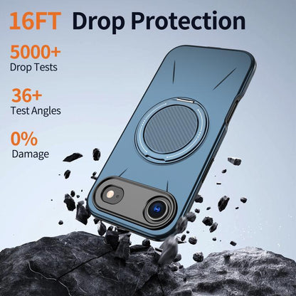 For iPhone 17 Air Kalebol Magnetic MagSafe Rotation Holder PC Phone Case(Blue) - iPhone 17 Air Cases by Kalebol | Online Shopping UK | buy2fix