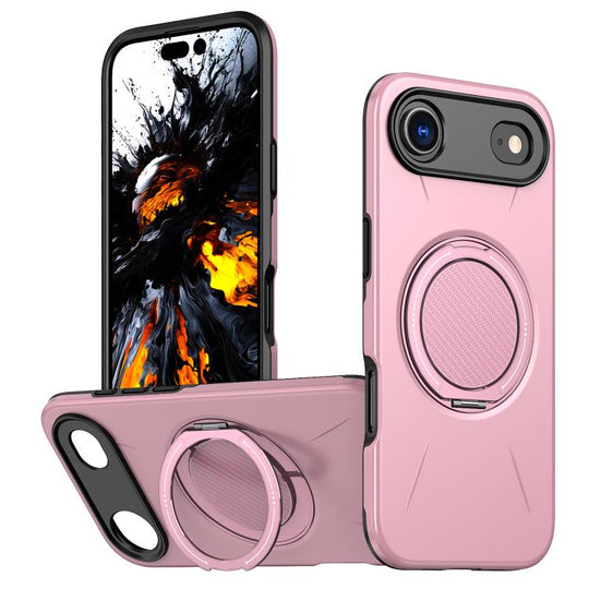 For iPhone Air Kalebol Magnetic MagSafe Rotation Holder PC Phone Case(Pink)