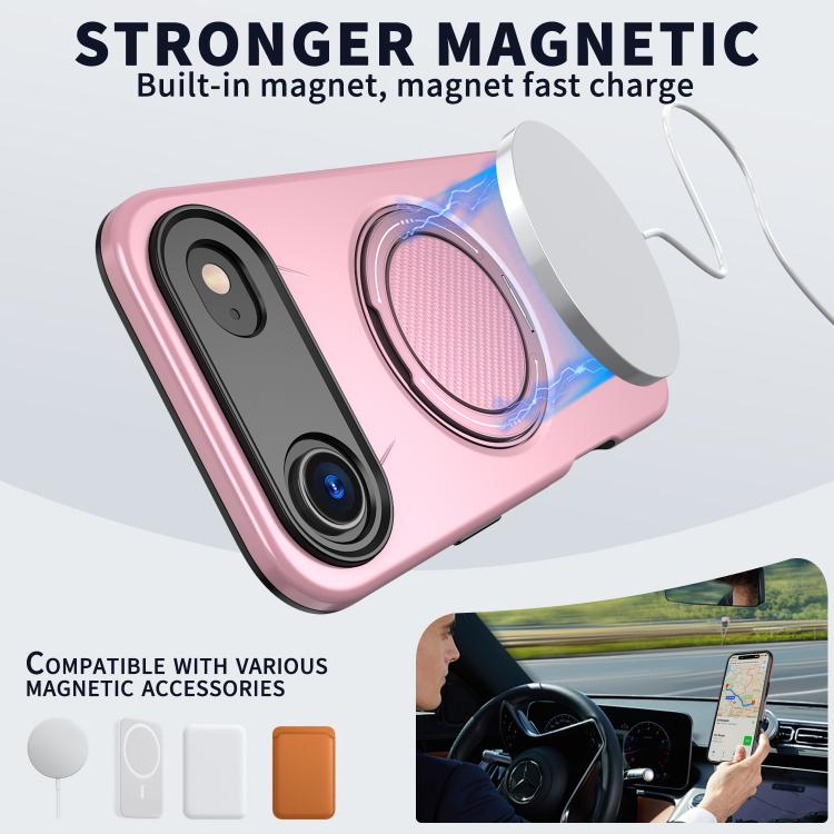 For iPhone 17 Air Kalebol Magnetic MagSafe Rotation Holder PC Phone Case(Pink) - iPhone 17 Air Cases by Kalebol | Online Shopping UK | buy2fix