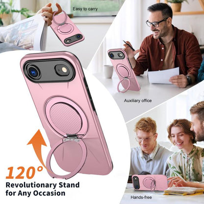 For iPhone 17 Air Kalebol Magnetic MagSafe Rotation Holder PC Phone Case(Pink) - iPhone 17 Air Cases by Kalebol | Online Shopping UK | buy2fix