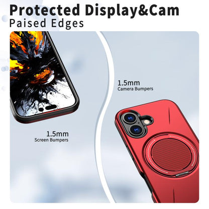 For iPhone 16 Plus Kalebol Magnetic MagSafe Rotation Holder PC Phone Case(Red) - iPhone 16 Plus Cases by Kalebol | Online Shopping UK | buy2fix