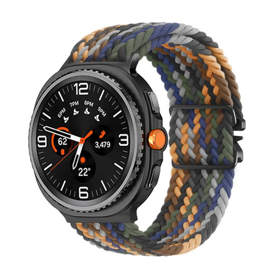 For Samsung Galaxy Watch8 / Watch8 Classic Parachute Buckle Braided Nylon Watch Band(Camouflage Colorful) - Watch Bands by buy2fix | Online Shopping UK | buy2fix