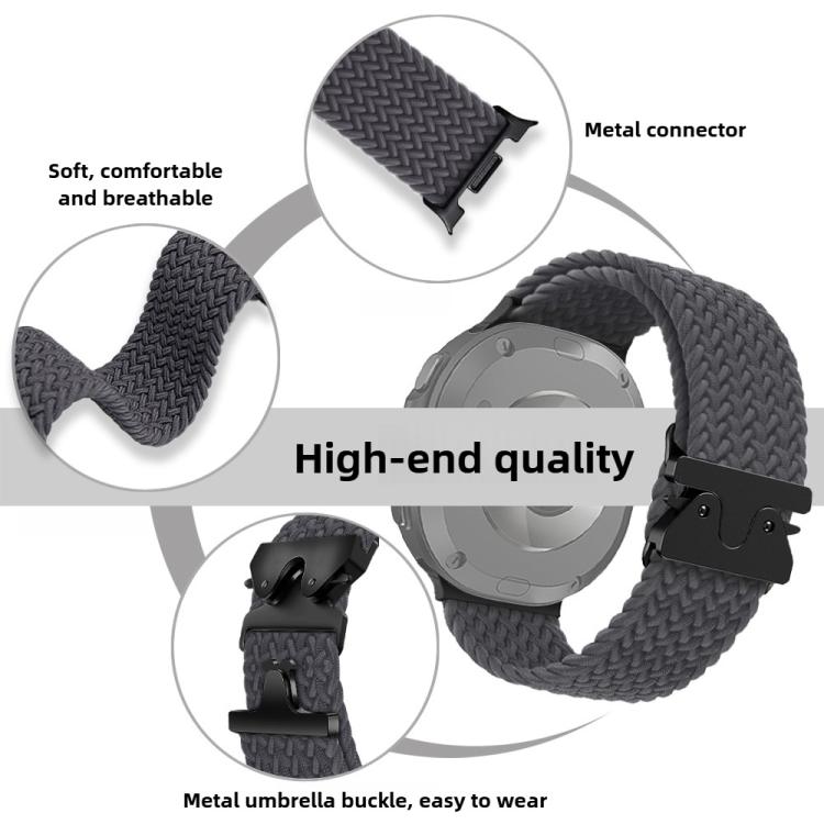 For Samsung Galaxy Watch8 / Watch8 Classic Parachute Buckle Braided Nylon Watch Band(Space Gray) - Watch Bands by buy2fix | Online Shopping UK | buy2fix