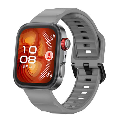 For Huawei Watch Fit3 / Fit4 / Fit4 Pro Wave Black Buckle Silicone Watch Band(Gray) - Watch Bands by buy2fix | Online Shopping UK | buy2fix