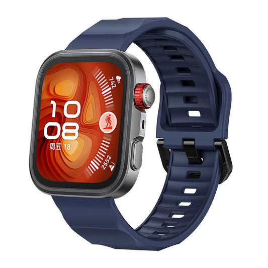 For Huawei Watch Fit3 / Fit4 / Fit4 Pro Wave Black Buckle Silicone Watch Band(Blue) - Watch Bands by buy2fix | Online Shopping UK | buy2fix