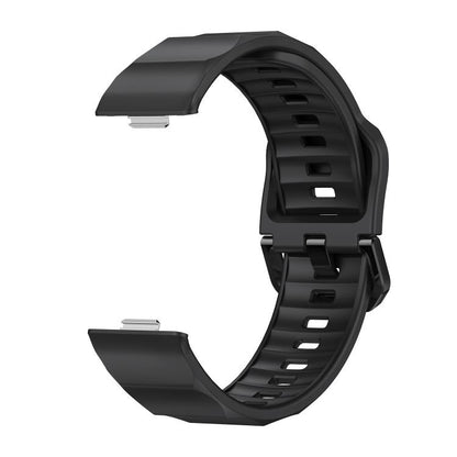 For Huawei Watch Fit3 / Fit4 / Fit4 Pro Wave Black Buckle Silicone Watch Band(Black) - Watch Bands by buy2fix | Online Shopping UK | buy2fix