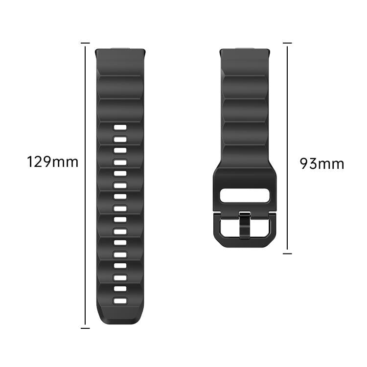 For Huawei Watch Fit3 / Fit4 / Fit4 Pro Wave Black Buckle Silicone Watch Band(Black) - Watch Bands by buy2fix | Online Shopping UK | buy2fix